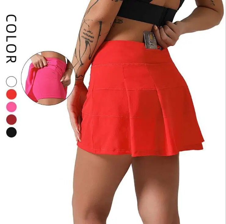 Бяла тенис пола Дамска спортна тенис танцова плисирана пола Фитнес Бързосъхнеща женска пола за бягане Йога Фитнес поли