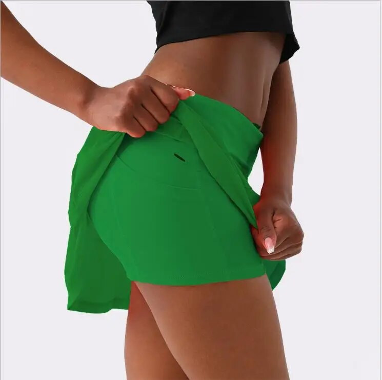 Бяла тенис пола Дамска спортна тенис танцова плисирана пола Фитнес Бързосъхнеща женска пола за бягане Йога Фитнес поли