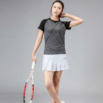 Γυναικεία φούστα τένις Badminton Αθλητικό κοντό φόρεμα που στεγνώνει γρήγορα κατά της έκθεσης Fitness Running Yoga Ψεύτικη πλισέ φούστα δύο τεμαχίων