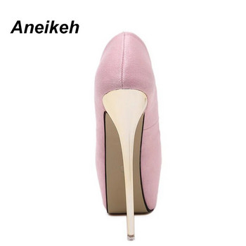 Aneikeh 2024 Маркови обувки Дамски обувки с високи токчета 16CM Дамски обувки Стилет на тънък ток Дамски обувки с отворени пръсти Обувки с висок ток 258-21#