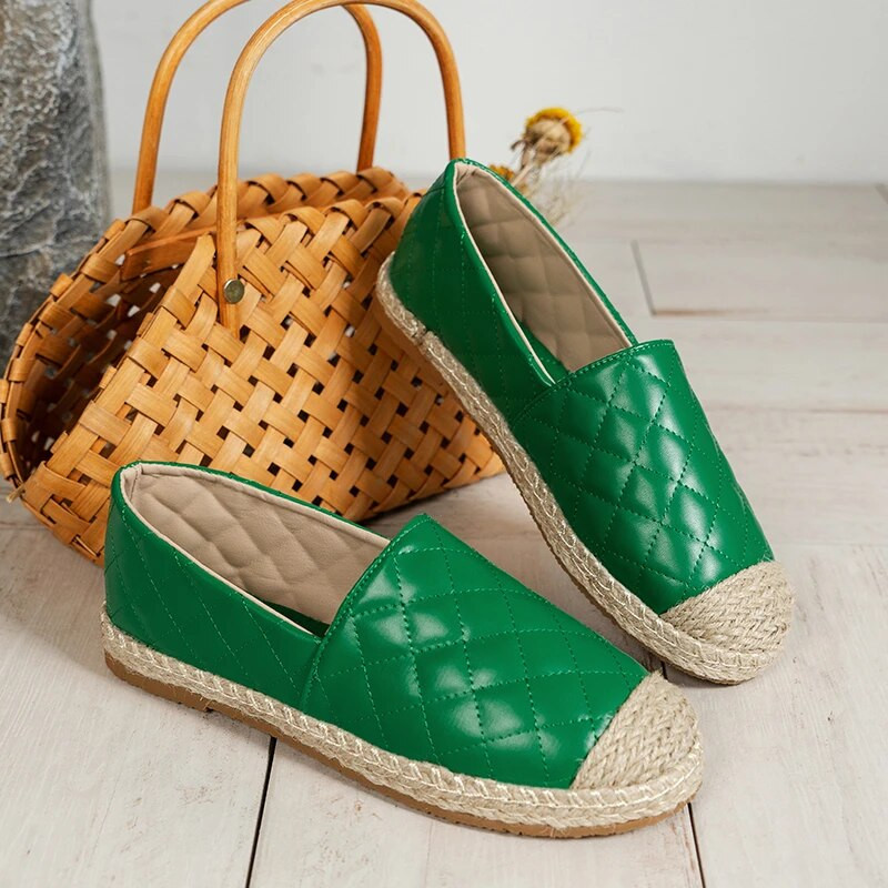 Мързеливи обувки Еспадрили Дамски ежедневни мокасини с кръгли пръсти Ватирани бели PU кожени дамски обувки с плоска подметка Fishmen