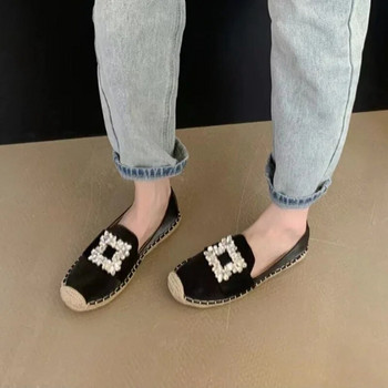 Υψηλής ποιότητας γυναικεία παπούτσια άνοιξη φθινόπωρο γυναικεία ίσια παπούτσια Casual loafers μόδας μεταλλική διακόσμηση Flats Sweet Slip on Female Pump