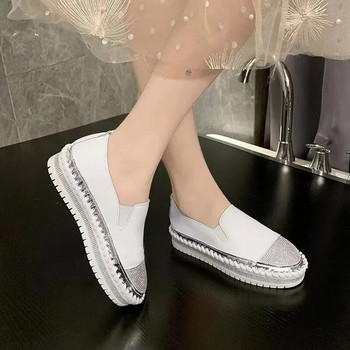 Дамски плоски обувки Лятна мода 2023 Нови кристални пайети С кръгли пръсти Луксозни плоски обувки Плоски дамски обувки Zapatillas Mujer