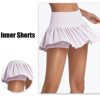 HBJD Safe Tennis Skirts XS-XXL Gym Golf Running Πλισέ παντελόνι Σέξι γυναικείο σορτς γυμναστικής Τσέπη ψηλόμεσο φούστα