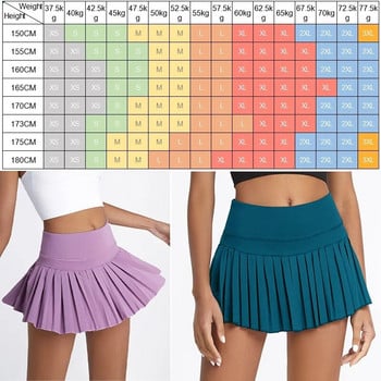 HBJD Safe Tennis Skirts XS-XXL Gym Golf Running Πλισέ παντελόνι Σέξι γυναικείο σορτς γυμναστικής Τσέπη ψηλόμεσο φούστα