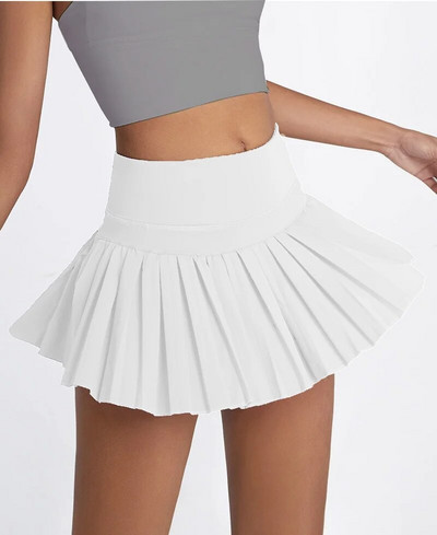 HBJD Biztonságos Teniszszoknyák XS-XXL Gym Golf Futó Rakott nadrágszoknya Szexi Női Sport Fitness Rövidnadrágok Magas derekú Skort