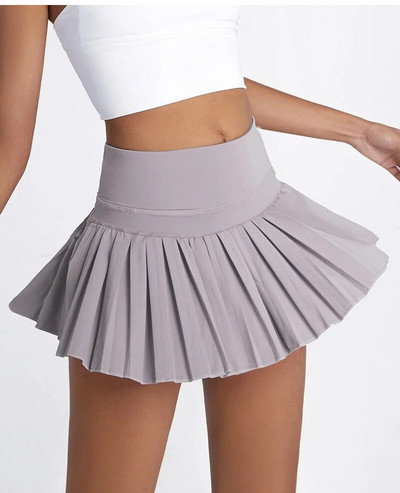 HBJD Biztonságos Teniszszoknyák XS-XXL Gym Golf Futó Rakott nadrágszoknya Szexi Női Sport Fitness Rövidnadrágok Magas derekú Skort