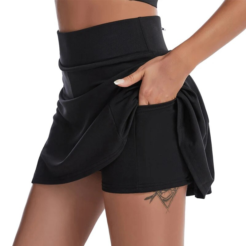 Плисирана дамска тенис пола VITALINOVO с къси панталони с 3 джоба Висока талия Дамски тренировъчни бягащи спортни шорти за голф Поли