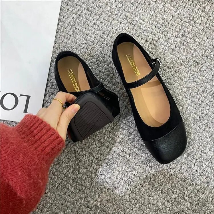 2023 Нови дамски плоски обувки с нисък ток с квадратни пръсти, плъзгащи се мокасини с кръгли пръсти, удобни модни дамски обувки, дамски обувки
