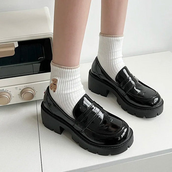 Дамски мокасини 2023 Пролет/Есен Британски стил Обувки с плъзгаща се платформа Мери Джейн Момичета Японска училищна униформа Обувки Лолита