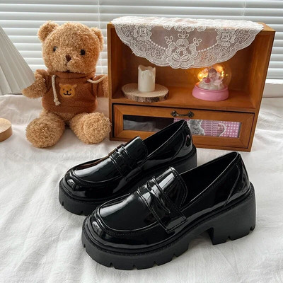 Γυναικεία Loafers 2023 Άνοιξη/Φθινόπωρο βρετανικού στυλ Slip-on πλατφόρμα Mary Jane Παπούτσια για κορίτσια ιαπωνική σχολή Jk Uniform Lolita παπούτσια