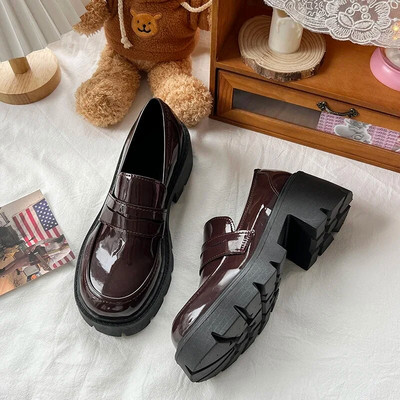 Γυναικεία Loafers 2023 Άνοιξη/Φθινόπωρο βρετανικού στυλ Slip-on πλατφόρμα Mary Jane Παπούτσια για κορίτσια ιαπωνική σχολή Jk Uniform Lolita παπούτσια