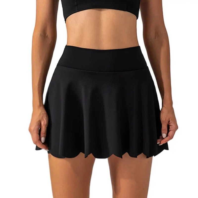 CHRLEISURE Тенис пола за жени Мини голф шорти Дишащи тънки спортни шорти Еластични голи фитнес поли Спортно облекло