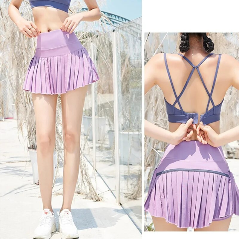 Cloud Hide XS-XXL тенис поли дамски голф бадминтон плисирани панталони спорт фитнес гимнастика шорти джоб за телефон шорти с висока талия