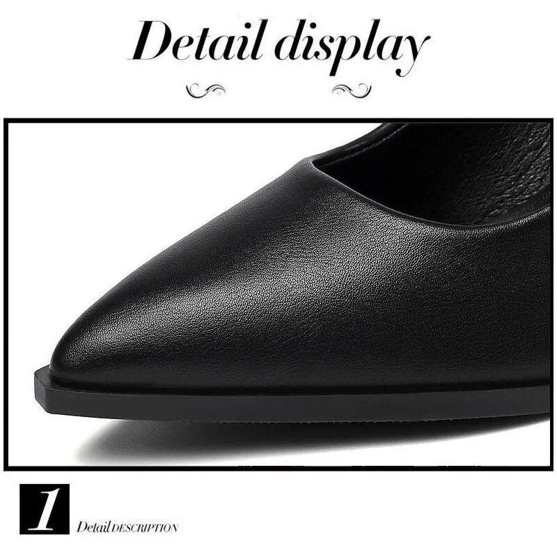 Високи токчета Дамски обувки Черни кожени работни обувки Дамски офис Официални професионални обувки на среден ток Модни 6 см 8 см