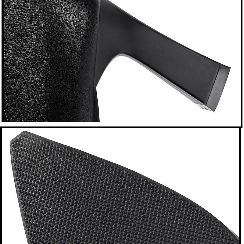 Високи токчета Дамски обувки Черни кожени работни обувки Дамски офис Официални професионални обувки на среден ток Модни 6 см 8 см