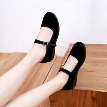Пролетни дамски черни балетки с равни обувки Mary Janes Ежедневни дамски обувки с плоска платформа Удобни дамски обувки Слипони Дамски обувки