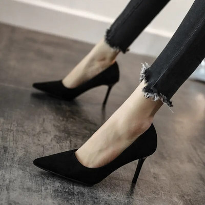 Γυναικεία παπούτσια 2023 New Women Pumps Suede ψηλοτάκουνα παπούτσια Μόδα παπούτσια γραφείου Stiletto παπούτσια Γυναικεία άνεση Γυναικεία τακούνια