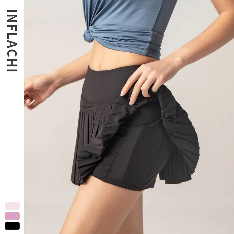 2 в 1 тенис спортна пола, къси панталони, дамска секси бягаща йога пола, къси бързосъхнещи поли за фитнес зала, шорти за тренировки