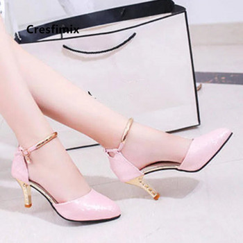 Γυναικεία Μόδα Υψηλής Ποιότητας Λευκή Μυτερή Πόρπη Που Δερμάτινο Στιλέτο Γυναικεία Παπούτσια Casual Pink Comfort ψηλοτάκουνα G5776