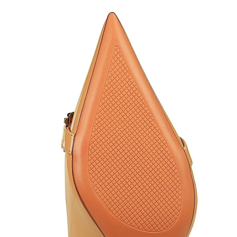 Дамски 7 см 10 см високи токчета Сватбени булчински реплики Помпи Дамски Scarpins Метална верижка катарама Ниски токчета Stiletto Голи зелени абитуриентски обувки