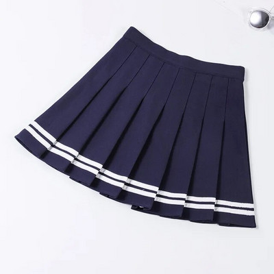 Lányok Tenisz Mujer Szoknyák Divatos Mini Rakott Tánc Rózsaszín Baseball Rövidnadrág Egyenruha Csíkos, Magas derekú Sport Skort Cheerleader