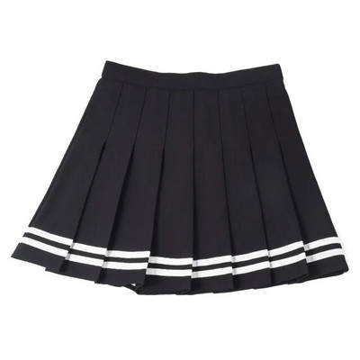 Lányok Tenisz Mujer Szoknyák Divatos Mini Rakott Tánc Rózsaszín Baseball Rövidnadrág Egyenruha Csíkos, Magas derekú Sport Skort Cheerleader