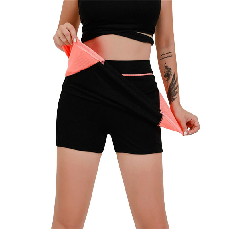Дамски атлетични шорти Летни ежедневни пачуърк поли с волани Тренировка Тенис поли с джоб за спорт Бягане Голф Поли с ниска талия