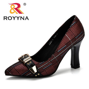 ROYYNA Дамски помпи Пролет и есен Плюс размер 34-43 Модни елегантни офис дамски обувки с високи токчета Модни дамски обувки с остри пръсти