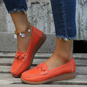 Γυναικεία παπούτσια Slip On Μαλακό Δερμάτινο Αθλητικά Παπούτσια Plus Size Flat Παπούτσια Γυναικεία χαμηλά τακούνια Chaussure Femme 2024 New White Loafers Women