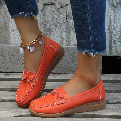 Γυναικεία παπούτσια Slip On Μαλακό Δερμάτινο Αθλητικά Παπούτσια Plus Size Flat Παπούτσια Γυναικεία χαμηλά τακούνια Chaussure Femme 2024 New White Loafers Women