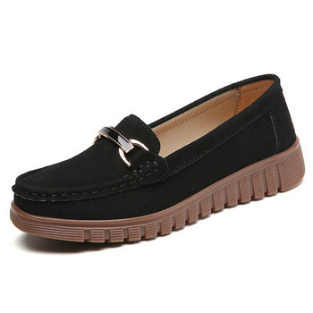 Δερμάτινα φλατ παπούτσια για γυναίκες Κομψά άνετα casual slip-on loafers Γυναικεία μοκασίνια πάνινα παπούτσια Flat παπούτσια Zapatos Mujer Big41