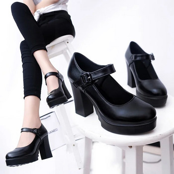 Γυναικεία παπούτσια με τακούνια Γυναικείες αντλίες πλατφόρμας Άνοιξη Καλοκαίρι Παπούτσια με λουράκι με ρηχό στόμα Παπούτσια με στρογγυλά δάχτυλα για γυναίκες 2023