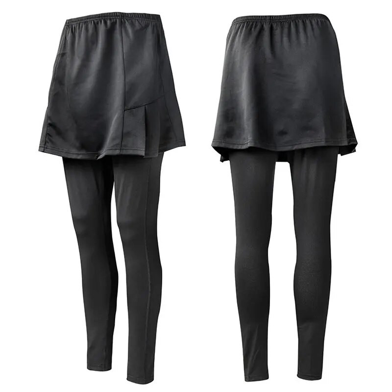 Дамска пола за бадминтон Компресионен панталон 2 в 1 Поли за тенис на маса Вградени клинове Панталони Спортна пола Панталони за бягане Поли