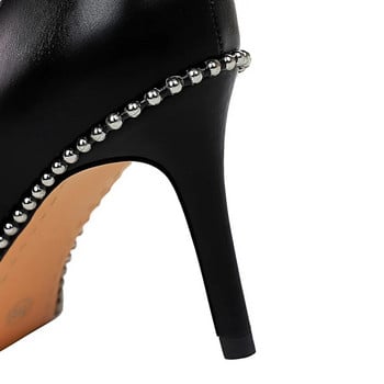 Дамски 7,5 см 10,5 см високи токчета с нитове и шипове Помпи Дамски фетишни обувки на средни ниски токчета Scarpins Стриптизерки Обувки за събития от модния подиум