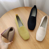 2022 Summer Mesh Breathable Ballet Flats Γυναικεία τετράγωνα μοκασίνια ρηχά φλατ Αθλητικά παπούτσια οδήγησης πλεκτά παπούτσια για βάρκα Μοκασίνι