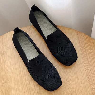 2022 Summer Mesh Breathable Ballet Flats Γυναικεία τετράγωνα μοκασίνια ρηχά φλατ Αθλητικά παπούτσια οδήγησης πλεκτά παπούτσια για βάρκα Μοκασίνι