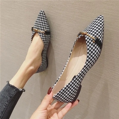 Flat παπούτσια για γυναικεία μυτερά καρό slip on loafers Καλοκαιρινή άνοιξη casual παπούτσια για θηλυκά Small μέγεθος 31 32 33 34 Γυναικεία Flats