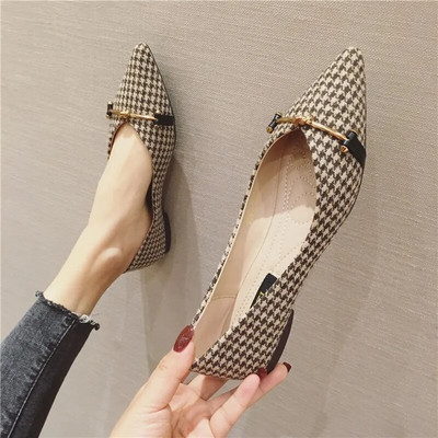 Flat παπούτσια για γυναικεία μυτερά καρό slip on loafers Καλοκαιρινή άνοιξη casual παπούτσια για θηλυκά Small μέγεθος 31 32 33 34 Γυναικεία Flats