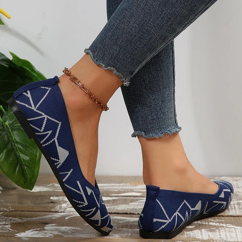 Sieviešu leoparda apdrukas, trikotāžas, plakanas kurpes Liela izmēra smailiem purngaliem, sekliem spārniem Sieviešu vieglas, neslīdošas sieta ikdienas apavi