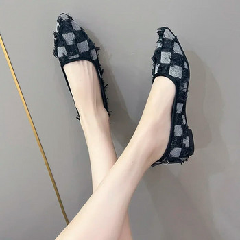 Άνοιξη και Φθινόπωρο 2023 Νέα Μόδα Γυναικεία Παπούτσια Flat Παπούτσια Πλεκτά Μυτερά Παπούτσια Μόδα Flat Bottom Casual Comfort παπούτσια