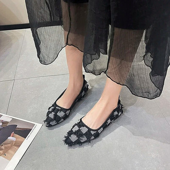 Пролет и есен 2023 г. Нови модни дамски обувки Плоски обувки Плетени остри обувки Модни ежедневни комфортни обувки с плоско дъно