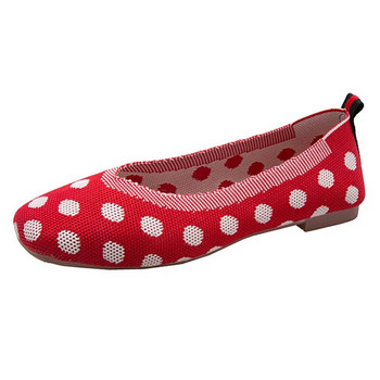2023 Меки обувки Дамски пролетни еластични плетени балетни обувки Дамски равни обувки Модни пеперудени възли Мрежести мокасини Мокасини