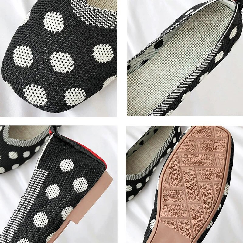 2023. gada mīkstie apavi sievietēm, pavasarīgi, elastīgi, adīti baleta apavi Sieviešu plakani apavi Modes tauriņš, mezgls, sieta braukšana, mocasīni