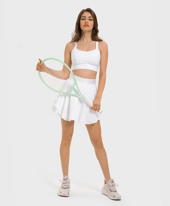 Плисирана тенис пола с къси панталони Спортни бадминтон Голф поли за жени Комплект спортни дрехи от две части