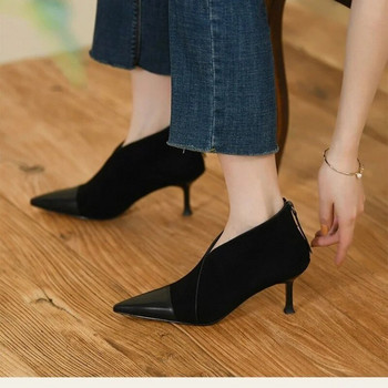 2023 Άνοιξη/Φθινόπωρο Γυναικεία παπούτσια με ψηλό τακούνι γυναικεία παπούτσια που ταιριάζουν ρετρό μποτάκια για γυναίκες Κομψές μοντέρνες μπότες