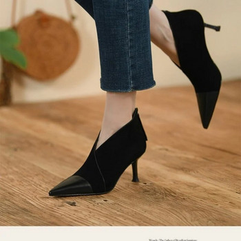2023 Άνοιξη/Φθινόπωρο Γυναικεία παπούτσια με ψηλό τακούνι γυναικεία παπούτσια που ταιριάζουν ρετρό μποτάκια για γυναίκες Κομψές μοντέρνες μπότες