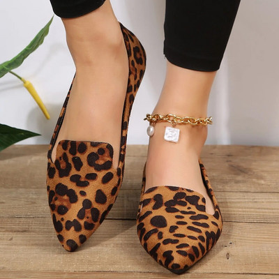 BCEBYL Мокасини с плоски обувки Ежедневни дамски обувки с леопард и остри пръсти Нови удобни ходещи Mujer Zapatos: Устойчиви на износване