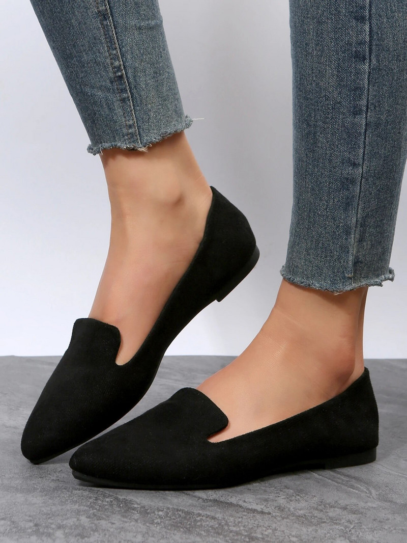 BCEBYL pavasara un rudens modes jauni ikdienas ērti vienkrāsaini smaili purngalu sieviešu apavi staigāšanai Zapatos Mujer