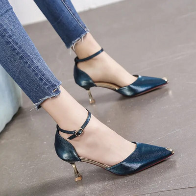 Cresfimix Zapato Tacon Γυναικεία Χαριτωμένα ψηλοτάκουνα παπούτσια με λουράκι με πόρπη για γυναικεία πάρτι Ροζ χρυσές αντλίες γάμου H5955